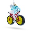 Cycling Sportsman on Bicycle Blown Glass Christmas Ornament