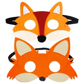 HDGSAFD 2 Pieces Fox Mask, Masquerade Mask, Role Play Accessories, Cute Cartoon Mask
