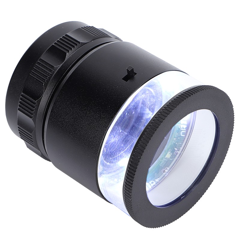 10X Loupe Measuring Magnifier 6LED Illuminated Jewelry Magnifying Glass USB