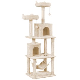 Topeakmart 70.5 Inches Multi Level Cat Tree, Cat Tower Kitten Condo with 2 Condos & 2 Foam-Padded Perches & Scratching Post, Cat Activity Center for Play