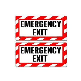 GRAPHICS & MORE Emergency Exit Sign - Alert Warning - Set of 2 - Window Business Stickers