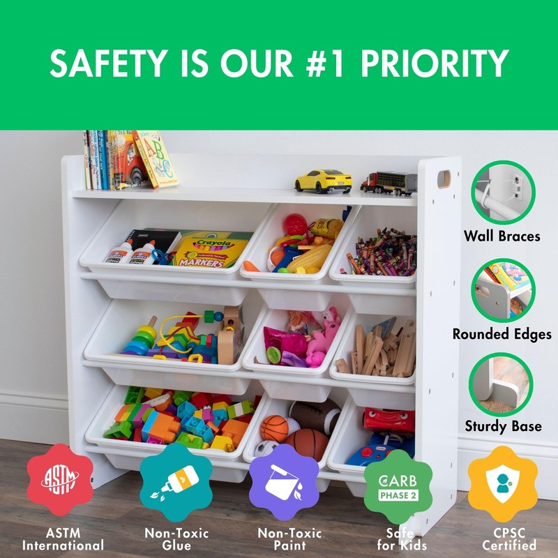 Humble Crew Toy Storage Organizer with Top Shelf and 9
