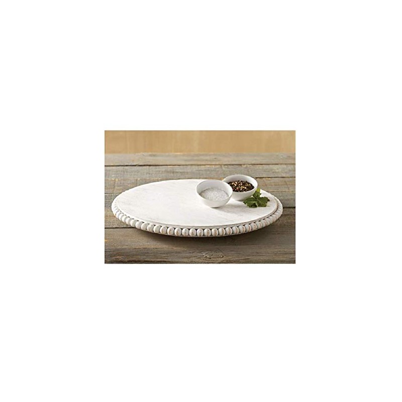 White Beaded Lazy Susan
