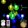 Coloured Globe String Lights Battery Operated，2 Pack 26.2FT 60 LED 16 Colour