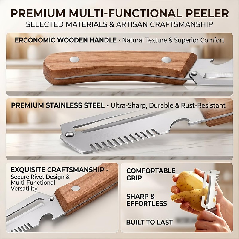 2 Pack Multifunctional Vegetable Peeler, 3-in-1 Peelers For Kitchen with