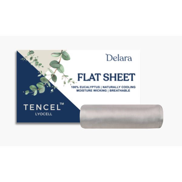 Delara 100% Eucalyptus Lyocell Tencel Sheet, Naturally Cooling, Super Soft,