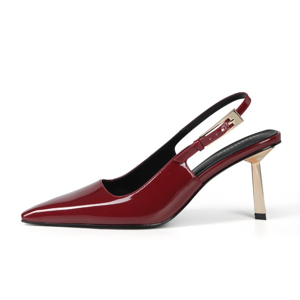 iiimmu Red Stiletto Heels 3.5 in High Heels Pumps Closed