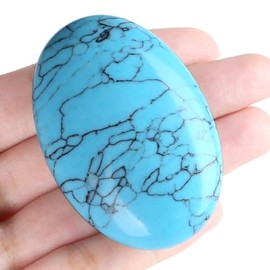 AWARDSEN AWARDSEN 2.4" Large Green Turquoise Crystal Stone Large Polished Palm Stone Healing Crystals 0.7" Thick Natural Reiki Gemstone Worry Stone Energy Balancing Anxiety Stress Relief Meditation