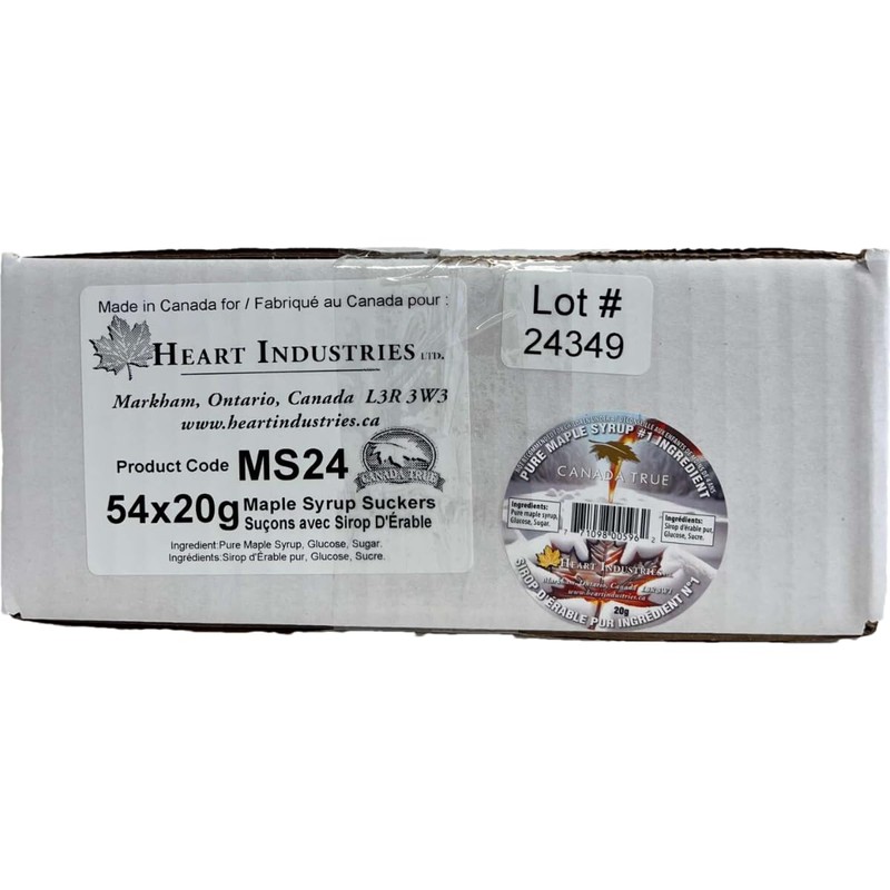 CANADA TRUE Pure Syrup Maple Lollipop 20g/Piece (54 Pieces-Original Box