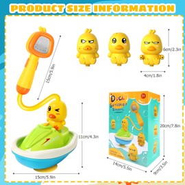 Badewannenspielzeug, Wasserspielzeug Baby, Ente Elektrisches Baby Badewanne Spielzeug mit Duschkopf, Sicheres Badespielzeug, Duschkopf Badewannen Spielzeug, Geschenk für Jungen Mädchen Geburtstag