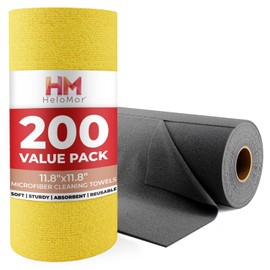 200 Pack Microfiber Cleaning Cloth Roll - Tear Away Reusable Paper Towels Washable, 11.8" Ultra Absorbent Cleaning Supplies for Housekeeping, Cleaning Rags Microfiber Towel, Lint Free Cloth Value Pack