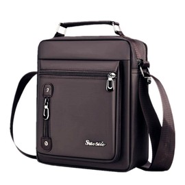 SEVEN EBISU Men's Shoulder Bag, Many Pockets, Handbag, Storage, Small, B5 Size, Cross-Angled, Lightweight, Waterproof, Compact, Nylon, Braun