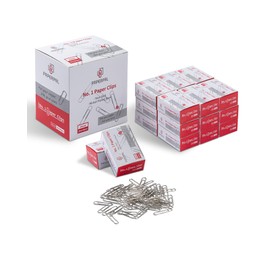 PAPERPAL #1 Nonskid Paper Clips, 2000 Medium Paper Clips (20 Boxes of 100 Each), Bulk Paperclips for Office School & Personal Use, Daily DIY, 1-2/7" Silver Heavy Duty Non-Skid Paper Clip Standard Size