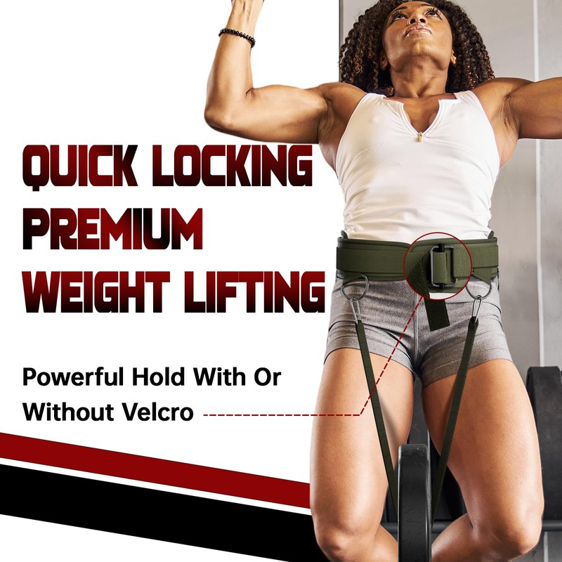 WKWE Weight Lifting Belt 3-In-1 Dip Belt Self-Locking With 40"
