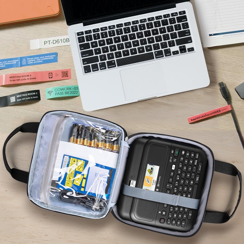 Luxja Label Maker Carrying Case Compatible with Brother P-Touch PT-D610BT