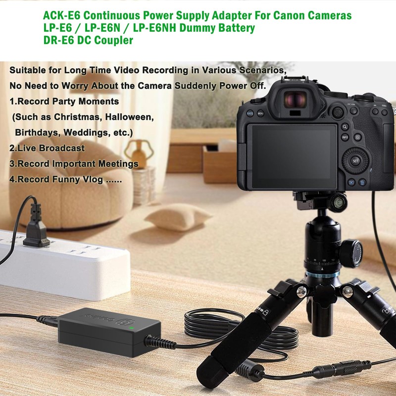 Gonine for Canon R6 Mark II Dummy Battery LP-E6 LP-E6NH