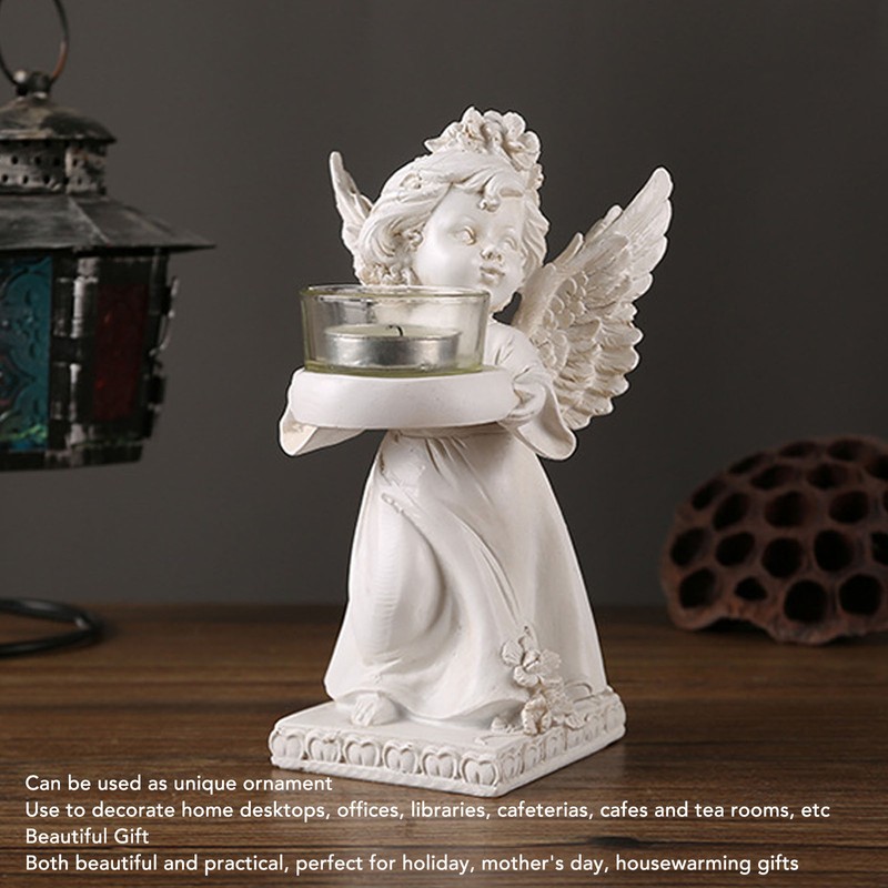 Angel Candle Holder Retro Cute Romantic Decorative Figurine Tealight Holder