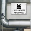 Aluminum Weatherproof Metal Sign Multiple Sizes Life Jacket Required 14X10Inches