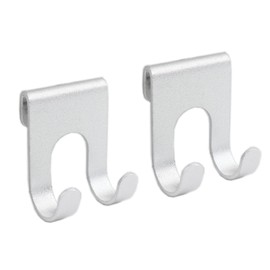 Double Hooks for Glass Shower Door,ULIFESTAR Space Aluminum Towel Hooks,Heavy Duty Rack Hook,Over Door Hooks,Bathroom Frameless Drilling-Free Hanger for Bathing Suits Robe Towel Squeegee Loofah Shaver