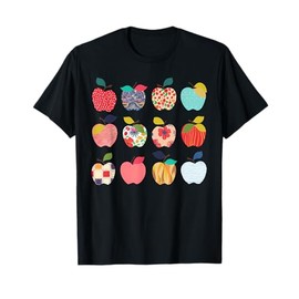 Funny Art Apples Back to School For Teacher Student T-Shirt for Men Women Kids