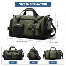 3 In 1 Gym Bag Travel Duffel Bag With Shoe Compartment Lightweight Weekend Duffel Backpack Waterproof Should Carry On Bag Travel Yoga Gym Backpack Olive Green