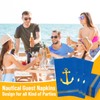 FYSUIMU 50 Pcs Blue Nautical Guest Napkins Gold Foil Anchor