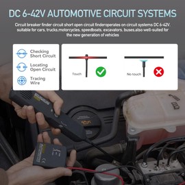 EM415Pro Cable Tracker Electrical, Circuit Breaker Finder, 7” Probe Short/Open Circuit Finder, Automotive Wire Tracer for DC 6-42V Automotive Circuit Tester