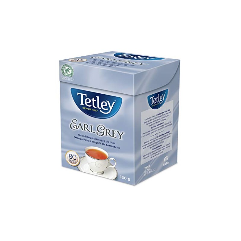 Tetley Té Earl Grey, 80 bolsitas de té, 160 g/5,6
