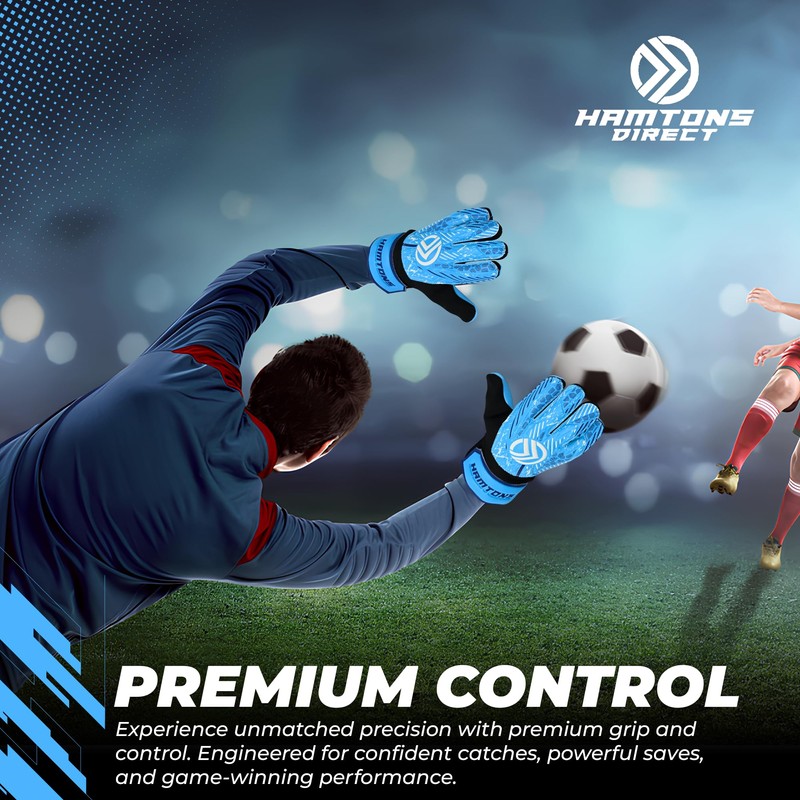 Hamtons Professional Goalkeeper Gloves - Durable Grip, Anti-Slip Design with