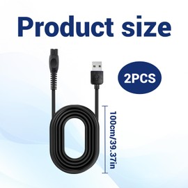 Eophmi For Phillips One Blade Charger Cable, 2 Pcs 5V for Phillips One Blade Charger Cable 1m for Phillips Shaver Compatible with Oneblade360 QP2724 QP2834 MG7910 S7887 5830 and More