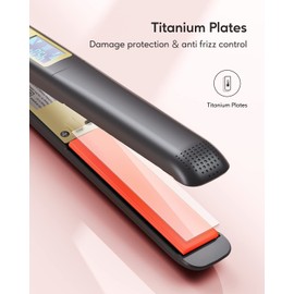 wavytalk Wavytalk Hair Straightener, 100% Pure Titanium Flat Iron Hair Straightener Dual Voltage Creates Silky Hair Instantly, 1 Inch Flat Iron 170H-450H