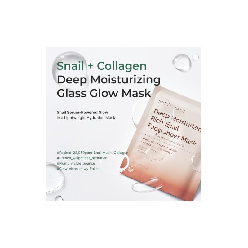 mothermade® Deep Moisturizing Rich Snail Facial Mask 10 individually packaged