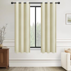 MRTREES Cream Eyelet Blackout Curtains, 66 Inch Drop Thermal Blackout Curtains for Bedroom Living Room, 2 Panels 117x167 CM 46x66 Inch Cream Beige