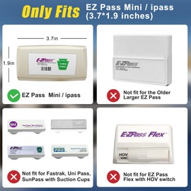 Zeyitian Ez Pass Holder Clear 1 Pack - Super Strong Suction Cups for Windshield, Toll Pass Transponder Holder for EZ Pass/iPass