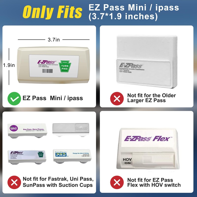 Zeyitian Ez Pass Holder Clear 1 Pack - Super Strong