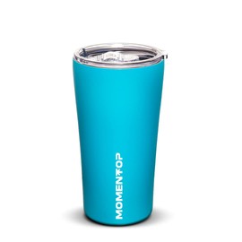 MOMENTOP Insulated Tumblers for Drinks and Cocktails, 24 hr cold & 12 hr hot, BPA Free, No condensation, Pro Grade Stainless Steel, Leak Proof, Double Walled, Thermo Mug (18 oz, Blue)