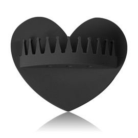BOXOB Hair Catcher Shower Wall, Heart Shape Shower Hair Grabber Collector Suction Silicone Bathtub Tool for Preventing Bathroom Clogged Drains (Black)