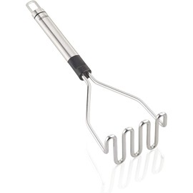 Leifheit Potato Masher ProLine Series, Potato Press Made of Stainless Steel, in High-Quality Design, with Oval Handle and Practical Hanging Eyelet, Masher for Puree, 33 x 9 x 9 cm