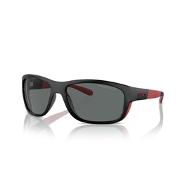 ARNETTE Men's An4337 Floresta Sunglasses, Black/Red Matte/Shiny/Dark Grey Polarized, 63 mm