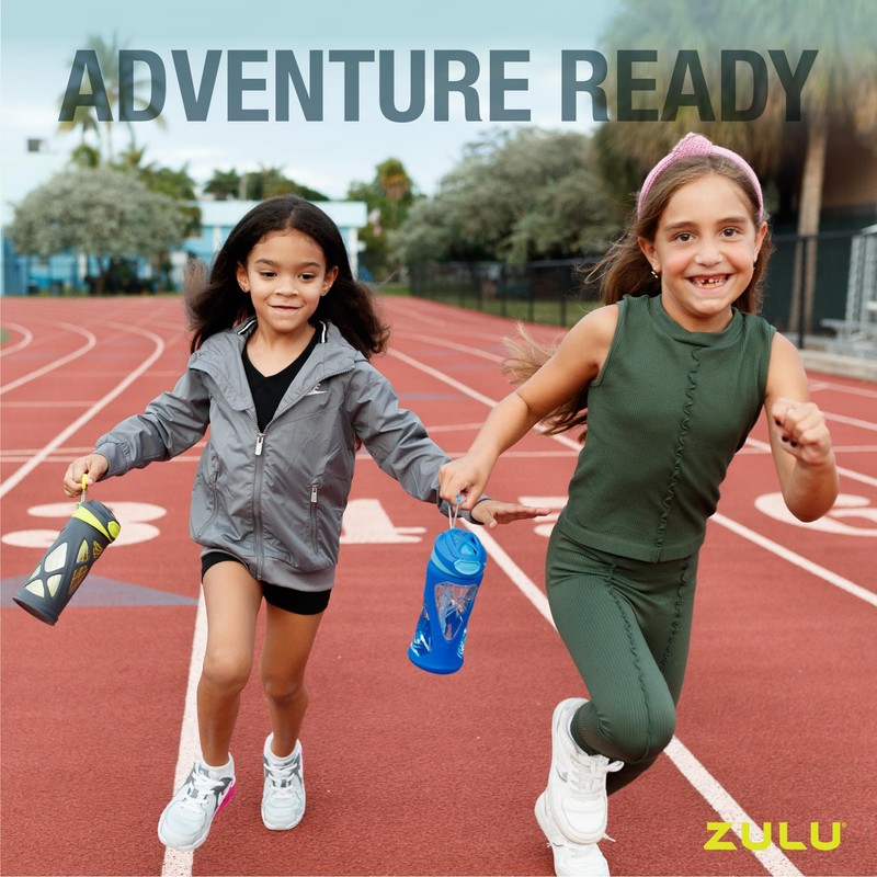 ZULU Torque 16oz Plastic Kids Water Bottle with Silicone Sleeve