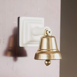Highawk Doorbell Chime, Door Bell, Copper Bell, Antique Brass, Home Decoration, Entryway, Door, Interior, Store, Frosted Type, Easy to Install (S, Double Sided Tape)