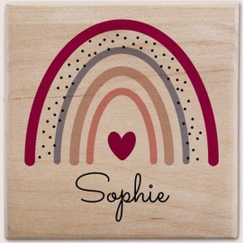 Wooden Money Box Rainbow with Name I Pocket Money Box with Name I Gift Girl Personalised I Girls Money Gift - 10 x 10 cm - Wood - Personalised Money Box