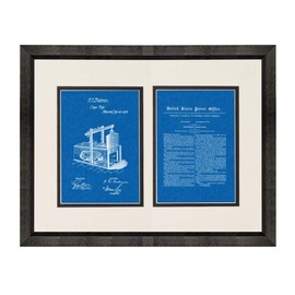 Improvement In Mouse-traps Patent Art Blueprint Print in a Beveled Black Wood Frame with a Double Mat (16" x 20") M11877