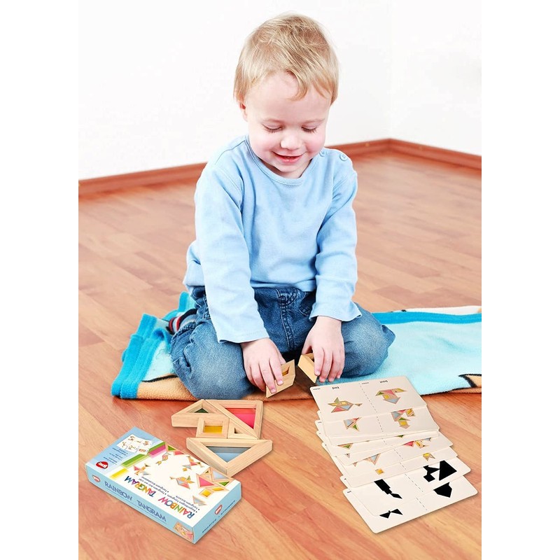 BOHS Translucent Tangram with Multilingual Activity Cards - 1 Inch
