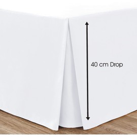 Bronwen Mathew White Box Pleated Base Valance Sheet Small Double Bed Skirt Valance Sheets, Microfibre Soft Brushed Easy Care Non Iron (4Ft Small Double, White)