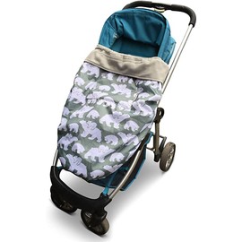 BundleBean - Babywearing Fleece Lined Cover - Waterproof Cover for All Weathers - Sling Cover Fits All Size Slings & Carriers(Sage Grey Polar Bear)