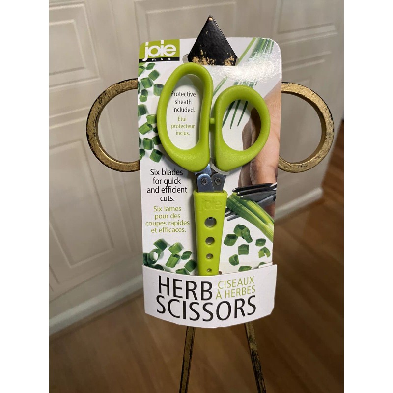 Joie Herb Scissors 6 Blade & Protective Sheath & Leaf