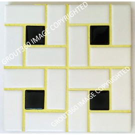 Grout 360 Lemon Yellow Sanded Tile Grout for Tile Installation Jobs. Use on Floors, Walls, Back Splashes, Showers, and Mosaics. (5)