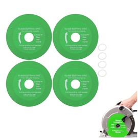 Topyond 4 Pcs Glass Cutting Disc, Brazed Emery Glass Cutter, 100x20x15x1mm Blackish Green Brazed Emery Saw Blade for Ceramic Tile Jadestone