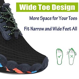 Men Women Water Sports Shoes Slip-on Quick Dry Aqua Swim Shoes for Pool Beach Surf Walking Water Park (6.5 Women/5 Men, 1Black)